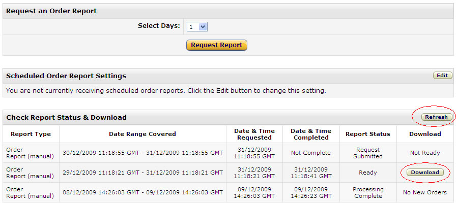 Amazon Seller Central Orders Download Information
