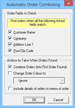 One Stop Order Processing Automatic Order Combining