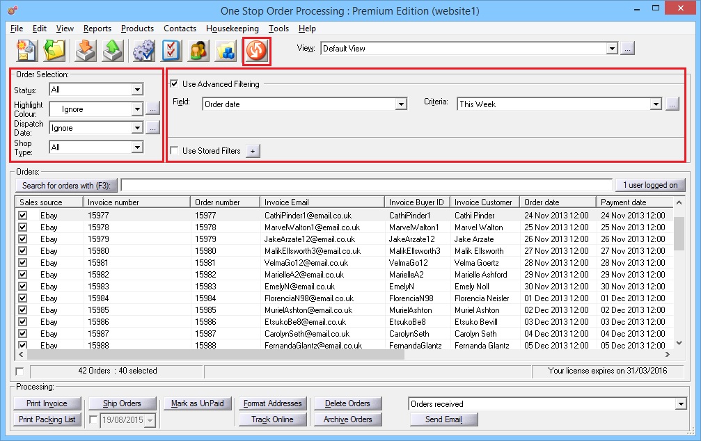 OSOP Filtering by Status