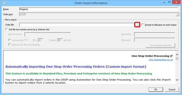 Select Magento Order File